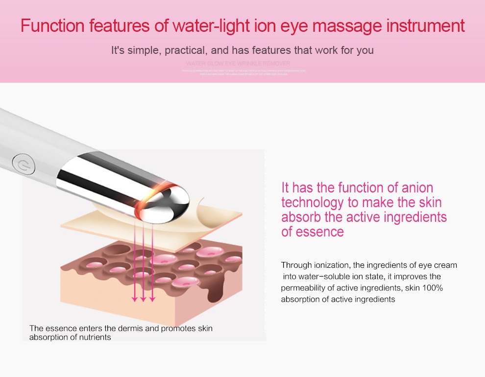 Beauty Eye Massager USB wiederaufladbares Gesichtsmassagegerät Hautpflegegerät Details