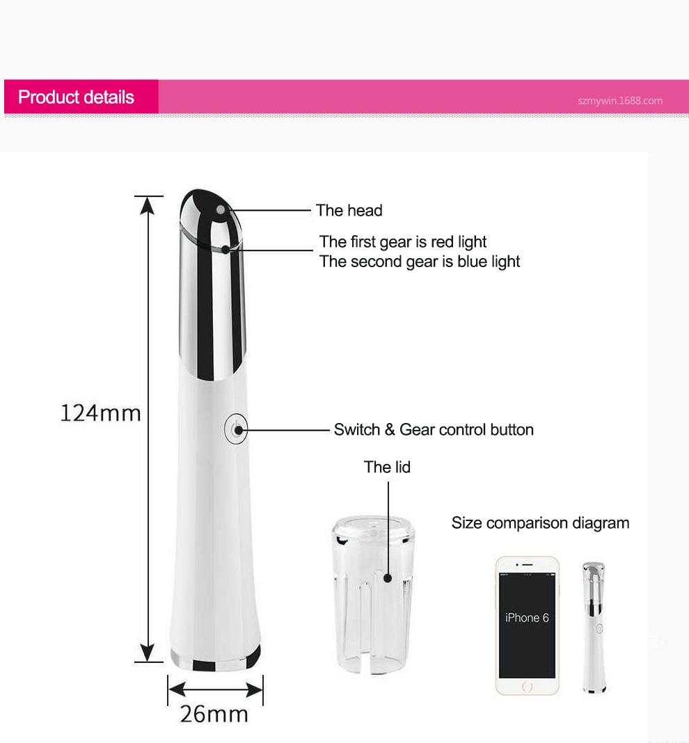 Beauty Eye Massager USB wiederaufladbares Gesichtsmassagegerät Hautpflegegerät Details