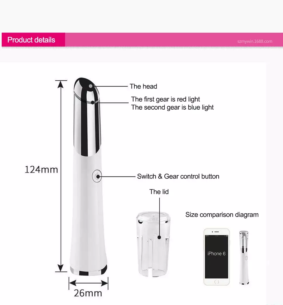 Beauty Eye Massager USB wiederaufladbares Gesichtsmassagegerät Hautpflegegerät Details