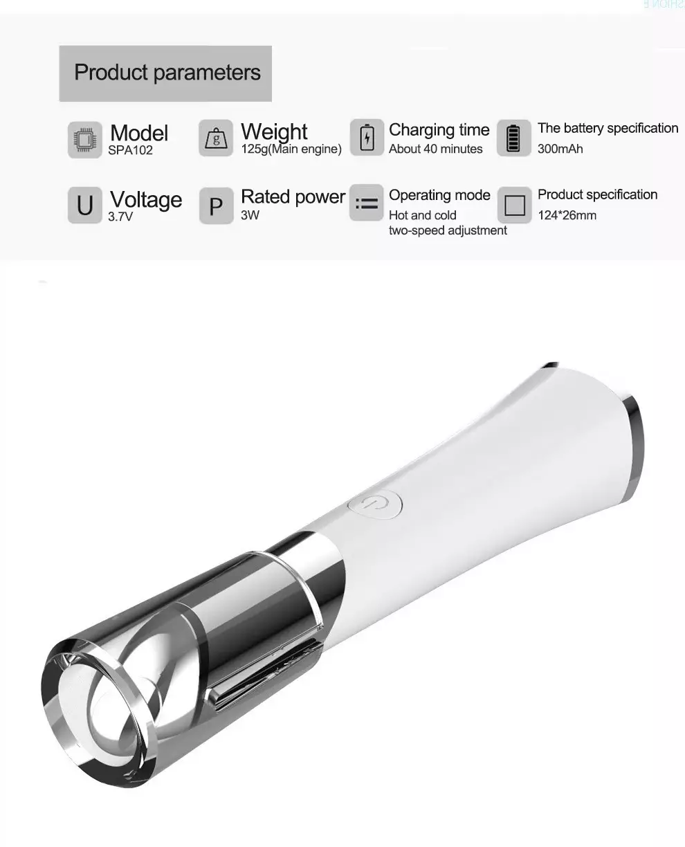 Beauty Eye Massager USB wiederaufladbares Gesichtsmassagegerät Hautpflegegerät Details